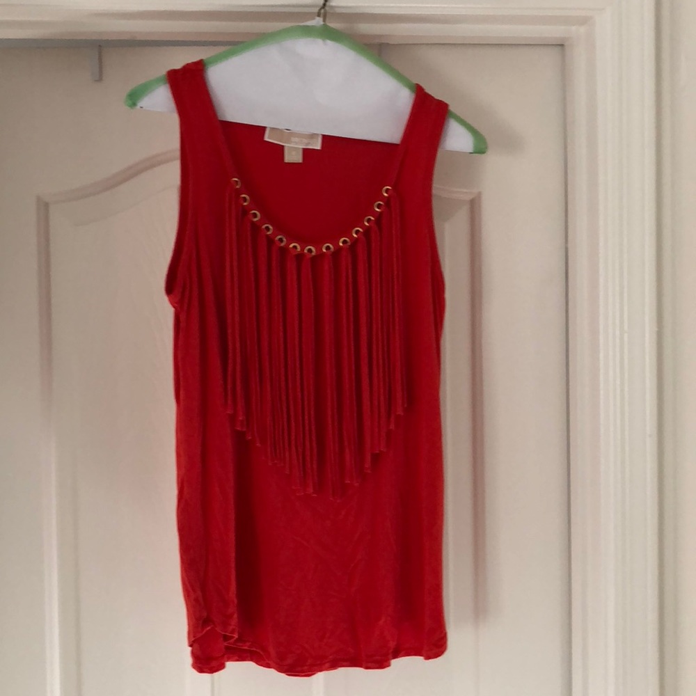 Michael Kors Red fringe tank top